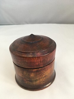 Box turned in beech, coloured with spirit stain