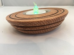 Tea light holder turned in oak